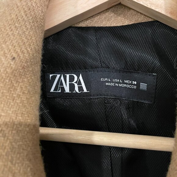 Zara double breasted wool blend coat - Picture 4 of 4